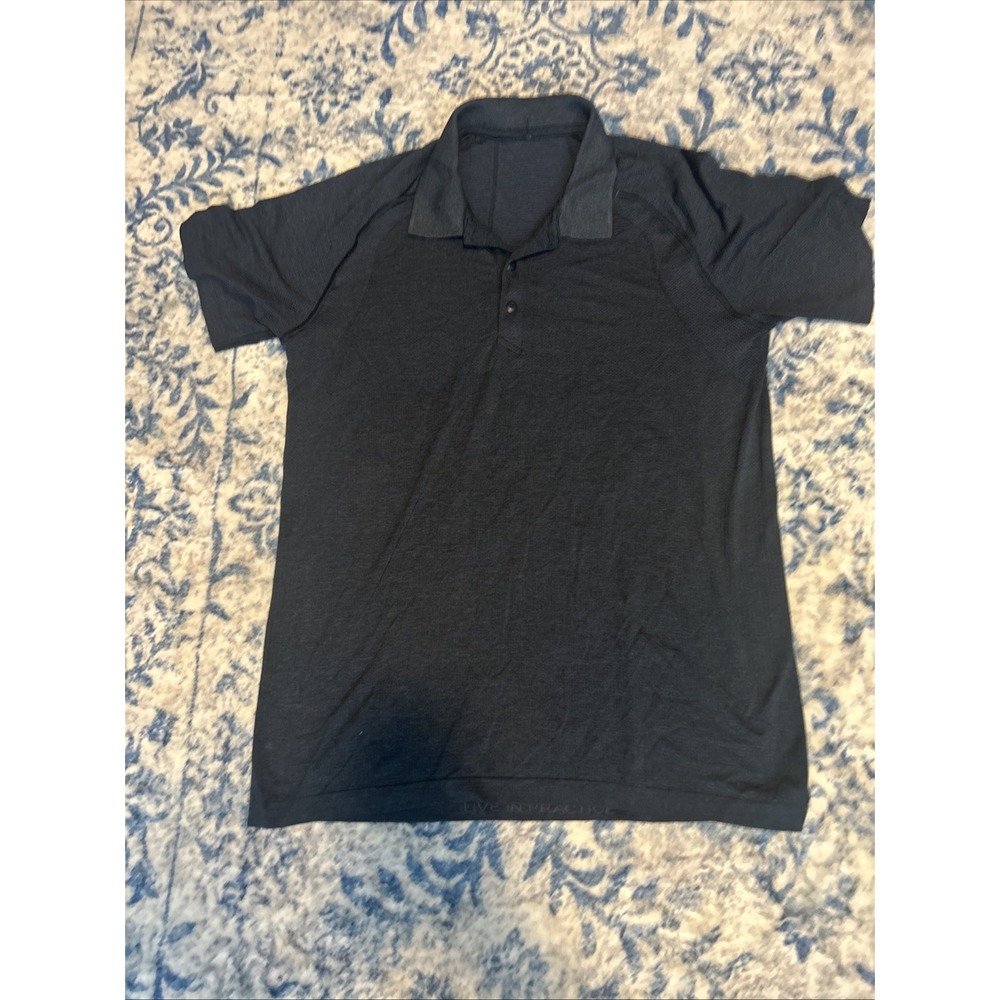 Lululemon Men's Large 'Live In Practice' Golf Performance Polo Stretch Gray